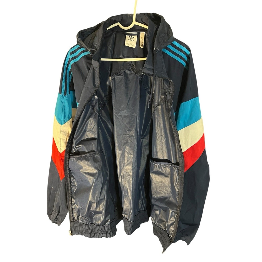 Adidas Originals Palmeston Windbreaker Jacket Mens XL Colorblock 3 Stripes
